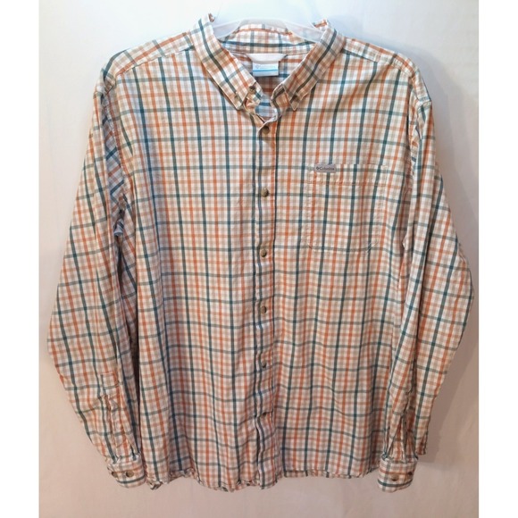 Columbia Other - Men's Columbia Button Down Long Sleeve Shirt, XXl, Orange Plaid